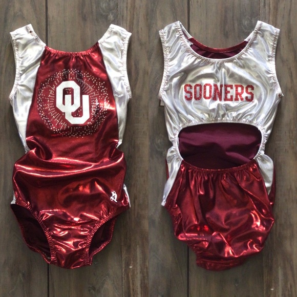 NWT Oklahoma OU Sooners Officially Licensed College Gymnastics Leotard - Picture 1 of 1